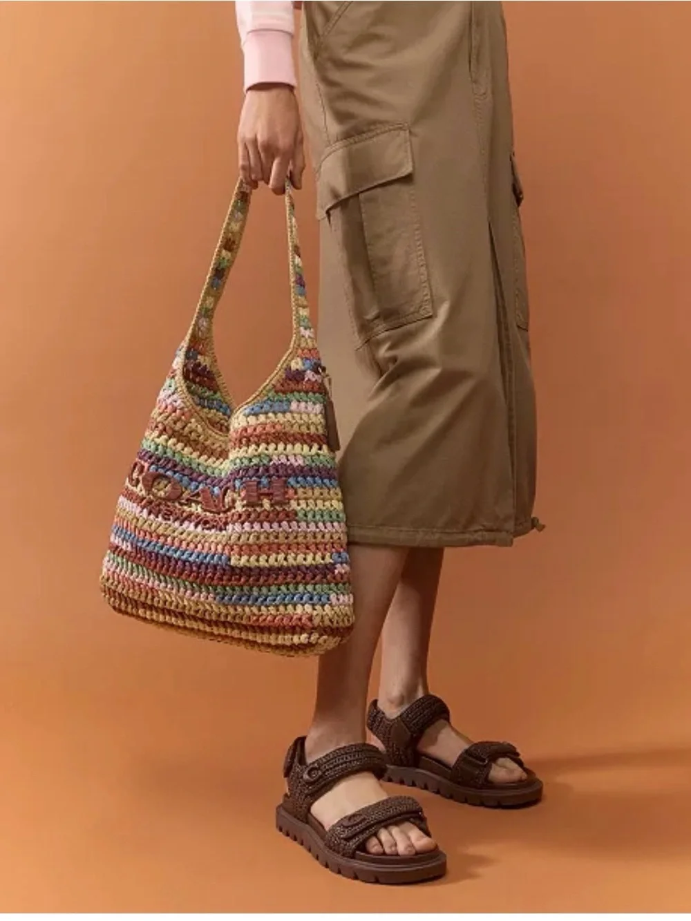 Coach Brooklyn Medium Multi Straw Shoulder Bag 28